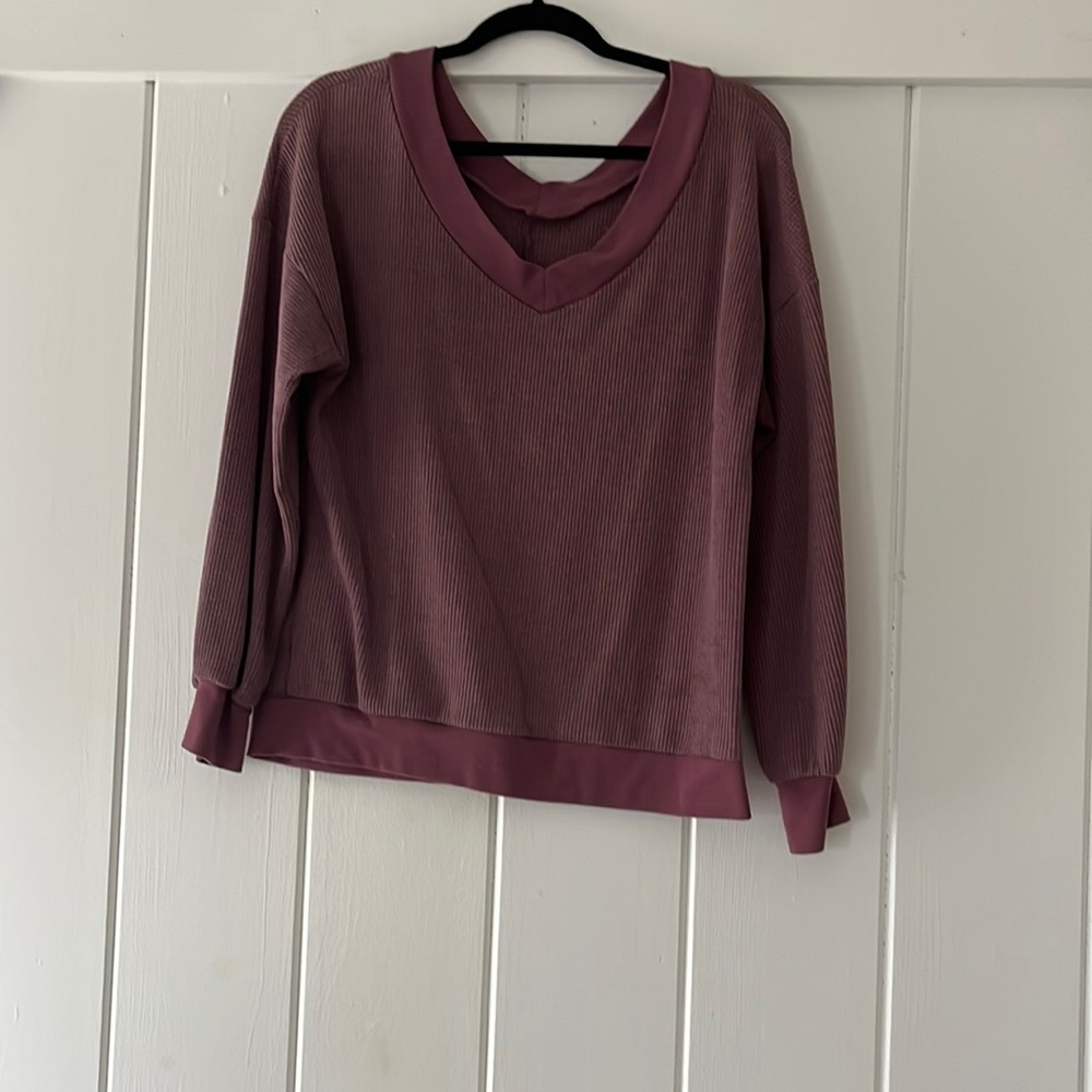 Purple off the shoulder sweater